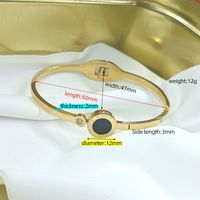 Casual Elegant Roman Numeral Stainless Steel 18K Gold Plated Acrylic Rhinestones Bangle In Bulk main image 2