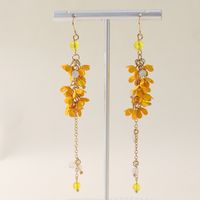 1 Paar Einfacher Stil Klassischer Stil Wassertropfen Blume Metall 14 Karat Vergoldet Tropfenohrringe main image 5