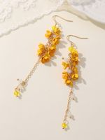 1 Paar Einfacher Stil Klassischer Stil Wassertropfen Blume Metall 14 Karat Vergoldet Tropfenohrringe main image 4