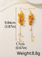 1 Pair Simple Style Classic Style Water Droplets Flower Metal 14k Gold Plated Drop Earrings main image 3