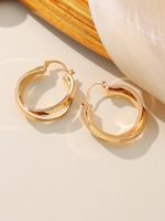 1 Pair Simple Style Round Stamping Plating Copper 14k Gold Plated Earrings main image 5