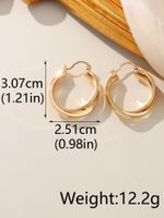 1 Paar Einfacher Stil Runden Stempeln Überzug Kupfer 14 Karat Vergoldet Ohrringe main image 2