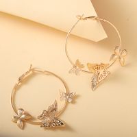 1 Pair Simple Style Classic Style Butterfly Hollow Out Iron Earrings main image 1