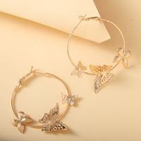 1 Paire Style Simple Style Classique Papillon Évider Le Fer Des Boucles D'Oreilles main image 1