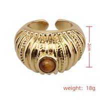 Vintage Style Color Block Gold Plated Natural Stone Alloy Wholesale Wide Band Rings main image 2