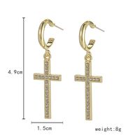 1 Pair Vintage Style Cross Solid Color Plating Alloy Drop Earrings main image 3