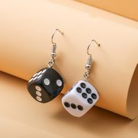 1 Pair Vintage Style Dice Stoving Varnish Arylic Drop Earrings main image 5