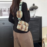 Frau Wolle Streifen Elegant Ferien Nähgarn Quadrat Reißverschluss Schultertasche Taschen-sets main image 2