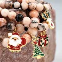 Cute Christmas Streetwear Christmas Tree Santa Claus Elk Natural Stone Bracelets In Bulk main image 2
