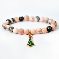 Cute Christmas Streetwear Christmas Tree Santa Claus Elk Natural Stone Bracelets In Bulk sku image 4