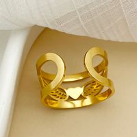 304 Stainless Steel 14K Gold Plated Elegant Plating Inlay Heart Shape Wings Zircon Open Rings main image 5