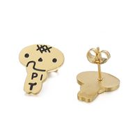 1 Pair Cartoon Style Cartoon Character Plating Titanium Steel 18K Gold Plated Ear Studs sku image 10