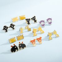 1 Pair Cute Basic Animal Plating Titanium Steel 18K Gold Plated Ear Studs main image 1