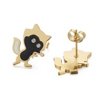 1 Pair Cute Basic Animal Plating Titanium Steel 18K Gold Plated Ear Studs sku image 2
