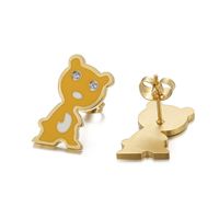 1 Pair Cute Basic Animal Plating Titanium Steel 18K Gold Plated Ear Studs sku image 39