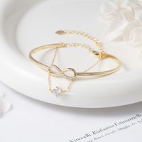 Modern Style Simple Style Infinity Solid Color Sterling Silver Plating 14k Gold Plated White Gold Plated Silver Plated Bracelets main image 4