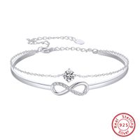 Modern Style Simple Style Infinity Solid Color Sterling Silver Plating 14k Gold Plated White Gold Plated Silver Plated Bracelets main image 1