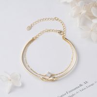 Modern Style Simple Style Infinity Solid Color Sterling Silver Plating 14k Gold Plated White Gold Plated Silver Plated Bracelets main image 2