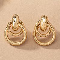 2 Pieces Simple Style Circle Round Plating Alloy Ferroalloy 14k Gold Plated Silver Plated Ear Studs sku image 1