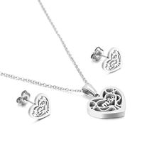 Stainless Steel Titanium Steel 18K Gold Plated Elegant Lady Heart Shape Earrings Necklace main image 2