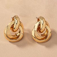 2 Pieces Simple Style Circle Round Plating Alloy Ferroalloy 14k Gold Plated Silver Plated Ear Studs sku image 2