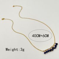 304 Stainless Steel Natural Stone Gold Plated Classical Artistic Plating Geometric Natural Stone Necklace main image 4