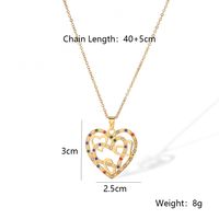 304 Stainless Steel 18K Gold Plated Simple Style Plating Inlay Heart Shape Zircon Pendant Necklace sku image 1