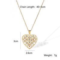 304 Stainless Steel 18K Gold Plated Simple Style Plating Inlay Heart Shape Zircon Pendant Necklace sku image 2