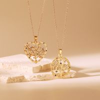 Titanium Steel 18K Gold Plated Simple Style Plating Inlay Heart Shape Zircon Pendant Necklace main image 1