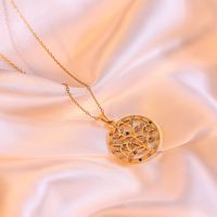 Acero Titanio Chapados en oro de 18k Estilo Simple Enchapado Embutido Forma De Corazón Circón Collar Colgante sku image 2