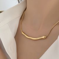 Simple Style Commute Solid Color Stainless Steel Plating 18k Gold Plated Necklace sku image 1