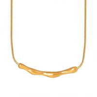 Einfacher Stil Pendeln Einfarbig Rostfreier Stahl Überzug 18 Karat Vergoldet Halskette main image 6
