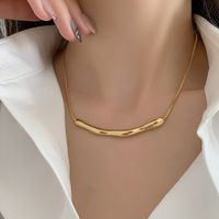 Einfacher Stil Pendeln Einfarbig Rostfreier Stahl Überzug 18 Karat Vergoldet Halskette main image 3
