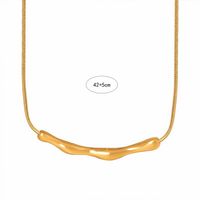 Einfacher Stil Pendeln Einfarbig Rostfreier Stahl Überzug 18 Karat Vergoldet Halskette main image 2