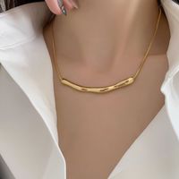 Einfacher Stil Pendeln Einfarbig Rostfreier Stahl Überzug 18 Karat Vergoldet Halskette main image 5