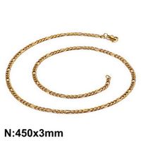 Titanium Steel 18K Gold Plated Classic Style Chain Solid Color Necklace sku image 1