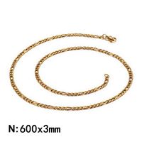 Acier Au Titane Plaqué Or 18K Style Classique Chaîne Couleur Unie Collier sku image 9