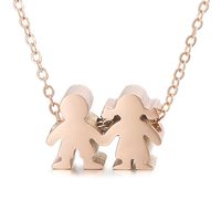 Stainless Steel Titanium Steel 18K Gold Plated Streetwear Plating Doll Pendant Necklace main image 2