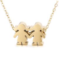 Stainless Steel Titanium Steel 18K Gold Plated Streetwear Plating Doll Pendant Necklace main image 4