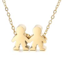 Stainless Steel Titanium Steel 18K Gold Plated Streetwear Plating Doll Pendant Necklace sku image 11