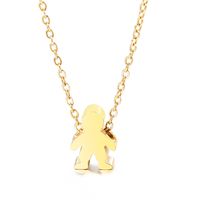 Stainless Steel Titanium Steel 18K Gold Plated Streetwear Plating Doll Pendant Necklace sku image 5
