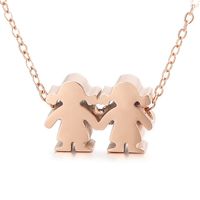 Stainless Steel Titanium Steel 18K Gold Plated Streetwear Plating Doll Pendant Necklace sku image 13