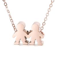 Stainless Steel Titanium Steel 18K Gold Plated Streetwear Plating Doll Pendant Necklace sku image 14