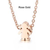 Stainless Steel Titanium Steel 18K Gold Plated Streetwear Plating Doll Pendant Necklace sku image 6