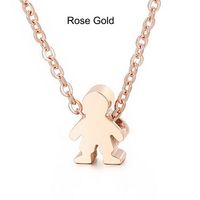 Stainless Steel Titanium Steel 18K Gold Plated Streetwear Plating Doll Pendant Necklace sku image 7