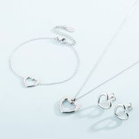 Stainless Steel Titanium Steel 18K Gold Plated Basic Plating Heart Shape Jewelry Set main image 6