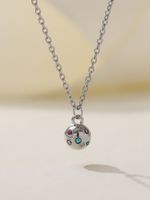 Vintage Style Round Rhinestones Alloy Wholesale Pendant Necklace main image 4