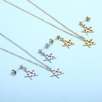 Basic Star Stainless Steel Titanium Steel Hollow Out Jewelry Set main image 3