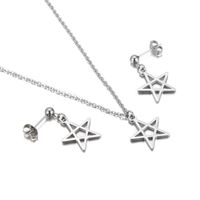 Basic Star Stainless Steel Titanium Steel Hollow Out Jewelry Set main image 2