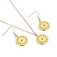 Stainless Steel Titanium Steel 18K Gold Plated Basic Streetwear Plating Constellation Earrings Necklace main image 2